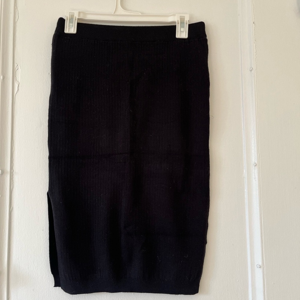 Black knit sweater midi skirt
